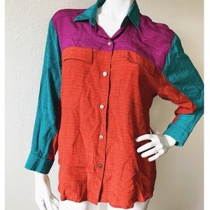 Vintage Colorblock Blouse